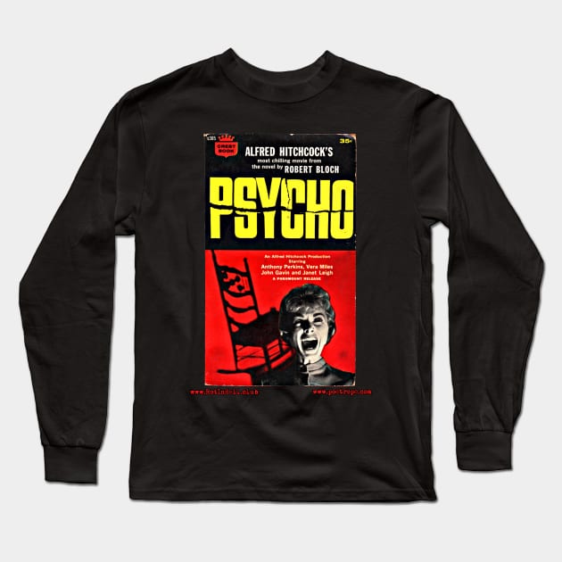 PSYCHO-Novel by Robert Bloch Long Sleeve T-Shirt by Rot In Hell Club